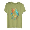 Wanderer Splash Art Berge Wanderung Bergsteiger Retro Natur T-Shirt