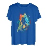Wanderer Splash Art Berge Wanderung Bergsteiger Retro Natur T-Shirt