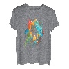 Wanderer Splash Art Berge Wanderung Bergsteiger Retro Natur T-Shirt