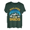 Wanderer lustig Bergfan Will Hike for Snacks Wanderlust T-Shirt