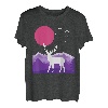 Berge Landschaft Natur Hirsch Reh Minimalistisches Design T-Shirt