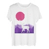 Berge Landschaft Natur Hirsch Reh Minimalistisches Design T-Shirt