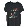 Skitour Splash Art Retro Skitouren Tourengeher Skifahrer T-Shirt