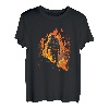 Wanderer in Flammen Trekking Retro Berge Wander Bergsteiger T-Shirt