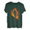 Wanderer in Flammen Trekking Retro Berge Wander Bergsteiger T-Shirt