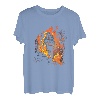 Wanderer in Flammen Trekking Retro Berge Wander Bergsteiger T-Shirt