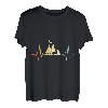 Camp Outside Herzschlag Retro Vintage Camping Liebhaber Camper T-Shirt