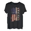 Trucker Truck Driver Amerikanische USA Flagge Vintage Trucker T-Shirt