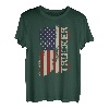 Trucker Truck Driver Amerikanische USA Flagge Vintage Trucker T-Shirt