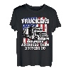 Funny 18 Wheeler Driver Big-Rig Trucker Vatertag USA Flagge T-Shirt
