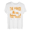 Je höher der LKW desto näher an Gott lustiger Trucker-Fahrer T-Shirt