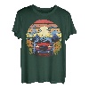 Vintage Retro Sonnenuntergang LKW fahren in den Bergen bei Nacht T-Shirt