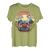 Vintage Retro Sonnenuntergang LKW fahren in den Bergen bei Nacht T-Shirt