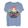 Vintage Retro Sonnenuntergang LKW fahren in den Bergen bei Nacht T-Shirt