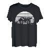 Retro Vintage Sonnenuntergang Bagger Kipper Bau LKW T-Shirt