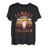 Cowboy-fernlastfahrer-weinlese-retro-lkw-fahrer T-Shirt
