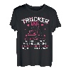 Yes He's Working Trucker Wife Truck Driver Lustige Freundin T-Shirt