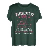 Yes He's Working Trucker Wife Truck Driver Lustige Freundin T-Shirt