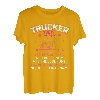 Yes He's Working Trucker Wife Truck Driver Lustige Freundin T-Shirt