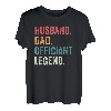 Herren Offizient Hochzeitsbeamter Ehemann Papa Ordained Minsiter T-Shirt