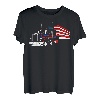 US Trucking - US-Flagge mit LKW - Trucker - LKW-Fahrer T-Shirt