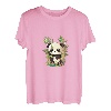 Niedlicher glücklicher Kawaii-Pandabär, der Peekaboo spielt T-Shirt