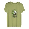 Niedlicher Happy Kawaii Pandabär umarmt Bambusbäume T-Shirt