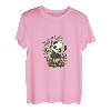 Niedlicher Happy Kawaii Pandabär umarmt Bambusbäume T-Shirt