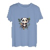 Niedlicher Kawaii-Panda, der auf Bambus-Trieben T-Shirt