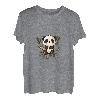 Niedlicher Kawaii-Panda, der auf Bambus-Trieben T-Shirt