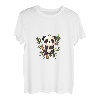 Niedlicher Kawaii-Panda, der auf Bambus-Trieben T-Shirt