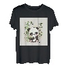 Niedlicher Happy Kawaii Panda isst kleine Bambus-Triebe T-Shirt