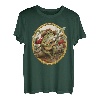 Cottagecore Ästhetischer Frosch mit Hut, spielt Banjo auf Holzscheit T-Shirt