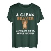 Dirty Funny Adult Clean Beaver Holz T-Shirt