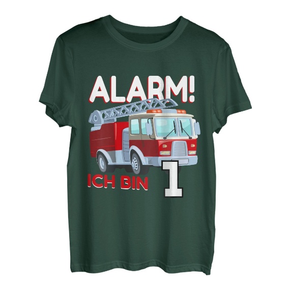 Kinder 1. Geburtstag Junge 1 Jahr Feuerwehr Auto Geburtstags T-Shirt