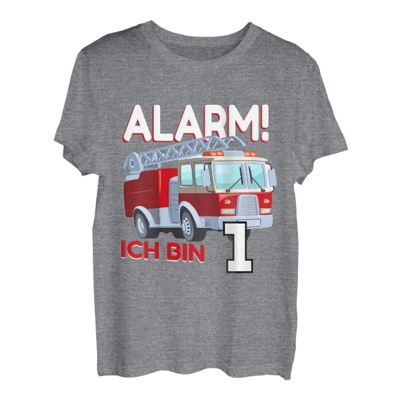 Kinder 1. Geburtstag Junge 1 Jahr Feuerwehr Auto Geburtstags T-Shirt