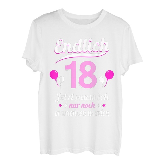 Endlich 18 18.Geburtstag Geschenk Junge Mädchen Männer T-Shirt